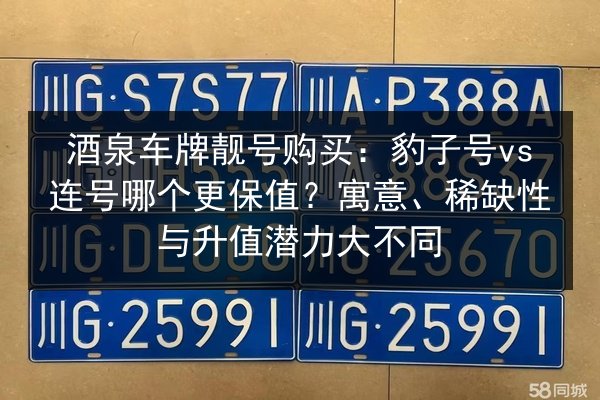 酒泉车牌靓号购买:豹子号vs连号哪个更保值?寓意、稀缺性与升值潜力大不同 第2张 酒泉车牌靓号购买:豹子号vs连号哪个更保值?寓意、稀缺性与升值潜力大不同 第2张