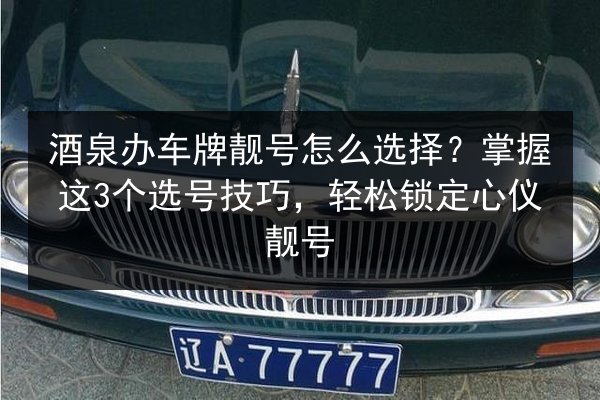 酒泉办车牌靓号怎么选择？掌握这3个选号技巧，轻松锁定心仪靓号 第1张