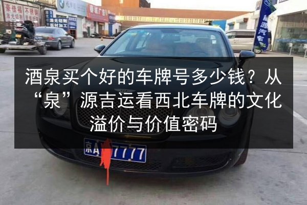 酒泉买个好的车牌号多少钱？从“泉”源吉运看西北车牌的文化溢价与价值密码 第2张