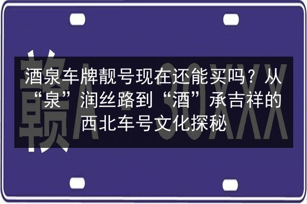 酒泉车牌靓号现在还能买吗？从“泉”润丝路到“酒”承吉祥的西北车号文化探秘 第3张