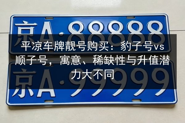 平凉车牌靓号购买：豹子号vs顺子号，寓意、稀缺性与升值潜力大不同 第2张