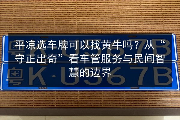 平凉选车牌可以找黄牛吗?从“守正出奇”看车管服务与民间智慧的边界 第2张 平凉选车牌可以找黄牛吗?从“守正出奇”看车管服务与民间智慧的边界 第2张
