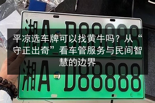 平凉选车牌可以找黄牛吗?从“守正出奇”看车管服务与民间智慧的边界 第3张 平凉选车牌可以找黄牛吗?从“守正出奇”看车管服务与民间智慧的边界 第3张