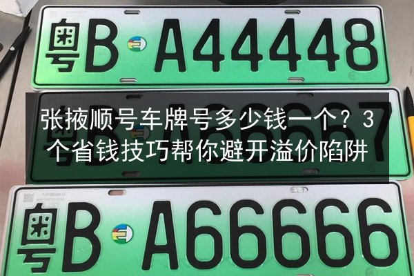 张掖顺号车牌号多少钱一个？3个省钱技巧帮你避开溢价陷阱 第2张