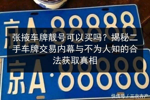 张掖车牌靓号可以买吗？揭秘二手车牌交易内幕与不为人知的合法获取真相 第2张