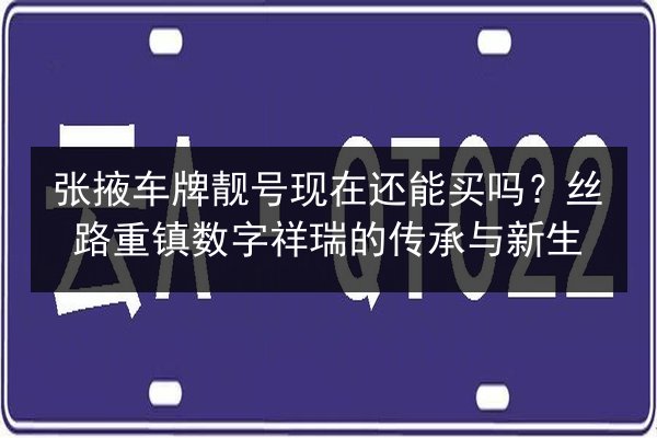 张掖车牌靓号现在还能买吗？丝路重镇数字祥瑞的传承与新生 第3张