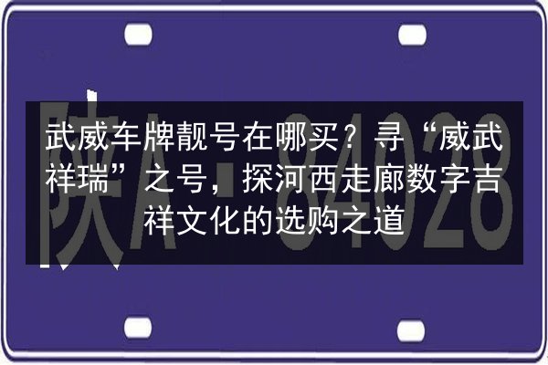 武威车牌靓号在哪买？寻“威武祥瑞”之号，探河西走廊数字吉祥文化的选购之道