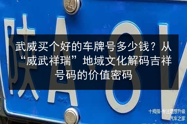武威买个好的车牌号多少钱？从“威武祥瑞”地域文化解码吉祥号码的价值密码 第3张
