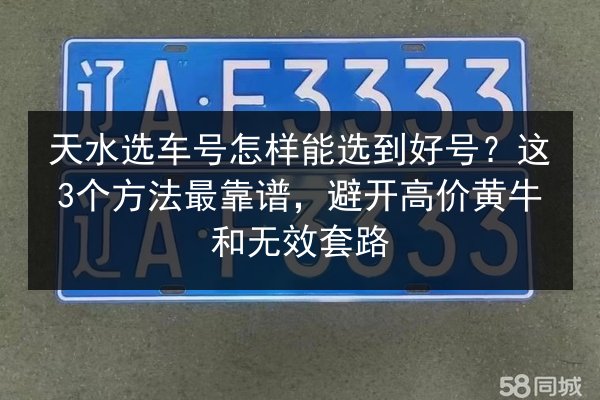 天水选车号怎样能选到好号？这3个方法最靠谱，避开高价黄牛和无效套路 第2张