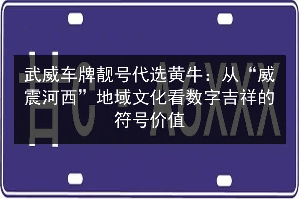 武威车牌靓号代选黄牛:从“威震河西”地域文化看数字吉祥的符号价值 第2张 武威车牌靓号代选黄牛:从“威震河西”地域文化看数字吉祥的符号价值 第2张