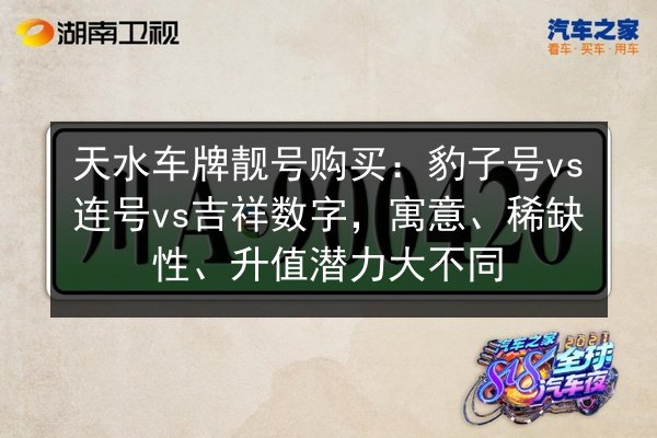 天水车牌靓号购买:豹子号vs连号vs吉祥数字,寓意、稀缺性、升值潜力大不同 第2张 天水车牌靓号购买:豹子号vs连号vs吉祥数字,寓意、稀缺性、升值潜力大不同 第2张