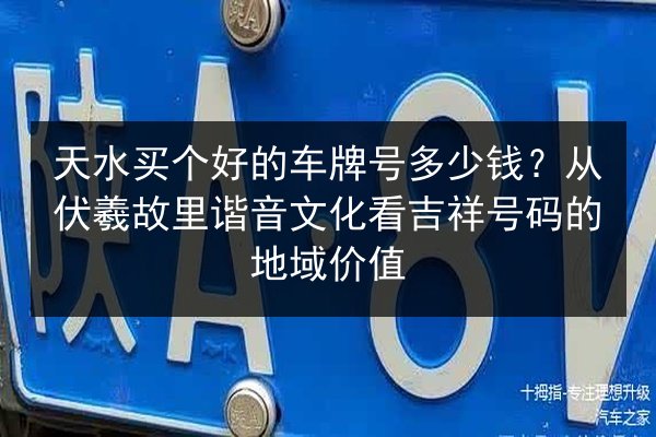 天水买个好的车牌号多少钱?从伏羲故里谐音文化看吉祥号码的地域价值 第2张 天水买个好的车牌号多少钱?从伏羲故里谐音文化看吉祥号码的地域价值 第2张