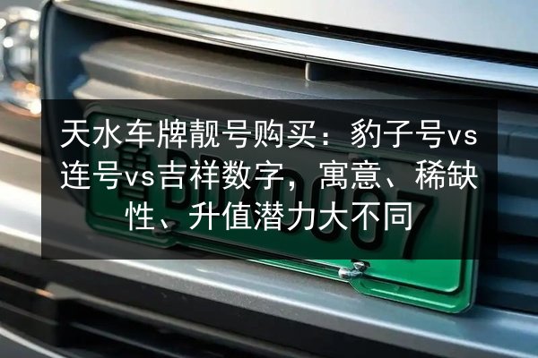 天水车牌靓号购买:豹子号vs连号vs吉祥数字,寓意、稀缺性、升值潜力大不同 第3张 天水车牌靓号购买:豹子号vs连号vs吉祥数字,寓意、稀缺性、升值潜力大不同 第3张