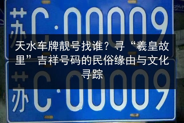 天水车牌靓号找谁?寻“羲皇故里”吉祥号码的民俗缘由与文化寻踪 第2张 天水车牌靓号找谁?寻“羲皇故里”吉祥号码的民俗缘由与文化寻踪 第2张