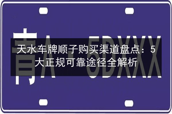 天水车牌顺子购买渠道盘点：5大正规可靠途径全解析 第3张