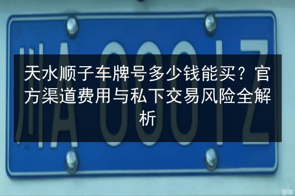 天水顺子车牌号多少钱能买?官方渠道费用与私下交易风险全解析 第2张 天水顺子车牌号多少钱能买?官方渠道费用与私下交易风险全解析 第2张