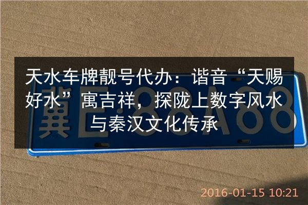 天水车牌靓号代办:谐音“天赐好水”寓吉祥,探陇上数字风水与秦汉文化传承 第3张 天水车牌靓号代办:谐音“天赐好水”寓吉祥,探陇上数字风水与秦汉文化传承 第3张