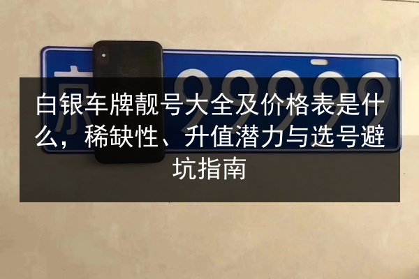 白银车牌靓号大全及价格表是什么,稀缺性、升值潜力与选号避坑指南 第3张 白银车牌靓号大全及价格表是什么,稀缺性、升值潜力与选号避坑指南 第3张