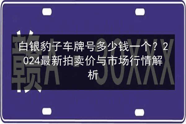 白银豹子车牌号多少钱一个？2024最新拍卖价与市场行情解析 第2张