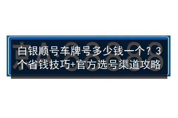 白银顺号车牌号多少钱一个?3个省钱技巧+官方选号渠道攻略 第3张 白银顺号车牌号多少钱一个?3个省钱技巧+官方选号渠道攻略 第3张