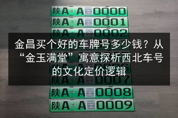 金昌买个好的车牌号多少钱？从“金玉满堂”寓意探析西北车号的文化定价逻辑 第2张