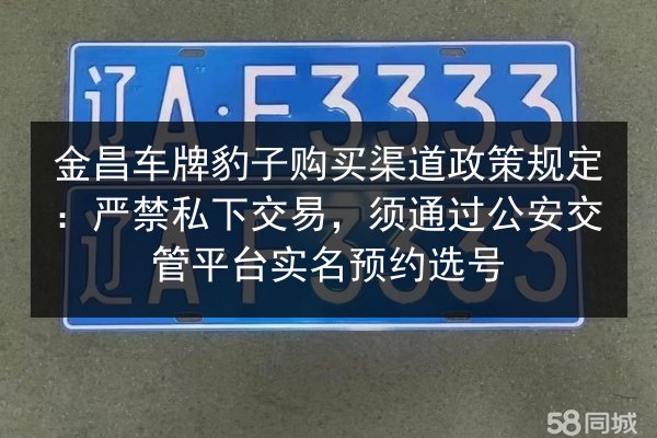 金昌车牌豹子购买渠道政策规定:严禁私下交易,须通过公安交管平台实名预约选号 第2张 金昌车牌豹子购买渠道政策规定:严禁私下交易,须通过公安交管平台实名预约选号 第2张