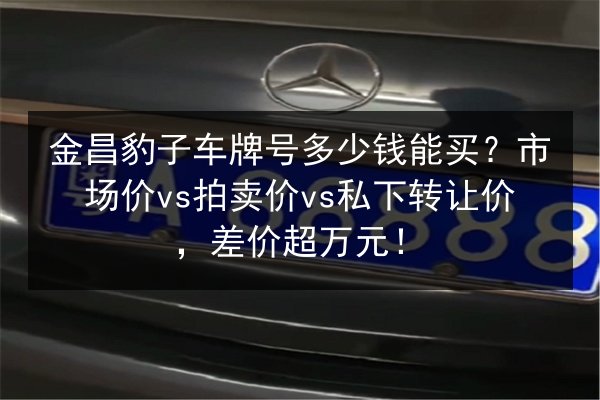 金昌豹子车牌号多少钱能买?市场价vs拍卖价vs私下转让价,差价超万元! 第2张 金昌豹子车牌号多少钱能买?市场价vs拍卖价vs私下转让价,差价超万元! 第2张