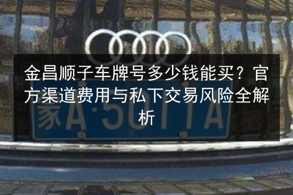 金昌顺子车牌号多少钱能买?官方渠道费用与私下交易风险全解析 第3张 金昌顺子车牌号多少钱能买?官方渠道费用与私下交易风险全解析 第3张