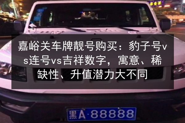 嘉峪关车牌靓号购买：豹子号vs连号vs吉祥数字，寓意、稀缺性、升值潜力大不同