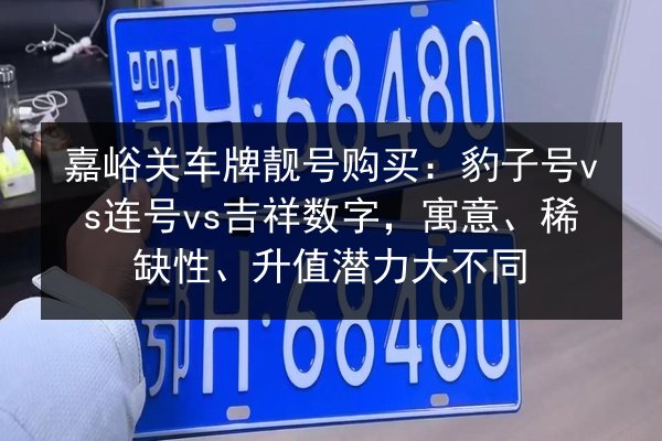 嘉峪关车牌靓号购买:豹子号vs连号vs吉祥数字,寓意、稀缺性、升值潜力大不同 第3张 嘉峪关车牌靓号购买:豹子号vs连号vs吉祥数字,寓意、稀缺性、升值潜力大不同 第3张
