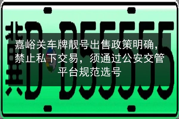 嘉峪关车牌靓号出售政策明确，禁止私下交易，须通过公安交管平台规范选号 第3张