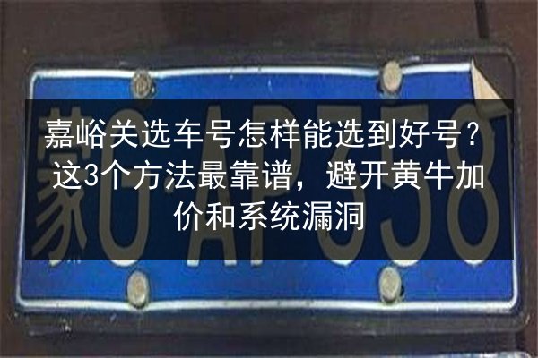 嘉峪关选车号怎样能选到好号?这3个方法最靠谱,避开黄牛加价和系统漏洞 第2张 嘉峪关选车号怎样能选到好号?这3个方法最靠谱,避开黄牛加价和系统漏洞 第2张
