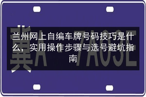 兰州网上自编车牌号码技巧是什么，实用操作步骤与选号避坑指南 第2张