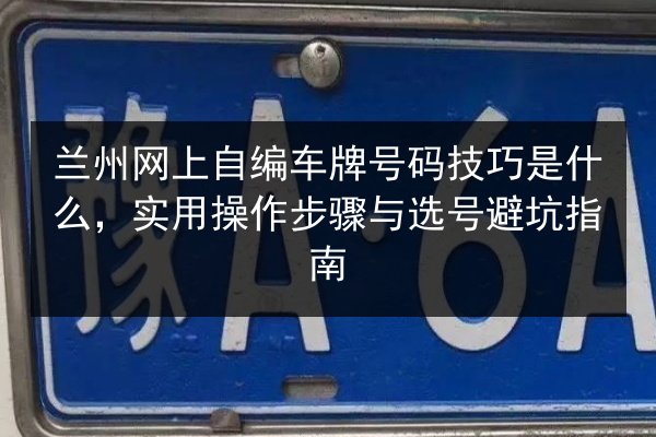 兰州网上自编车牌号码技巧是什么，实用操作步骤与选号避坑指南 第3张