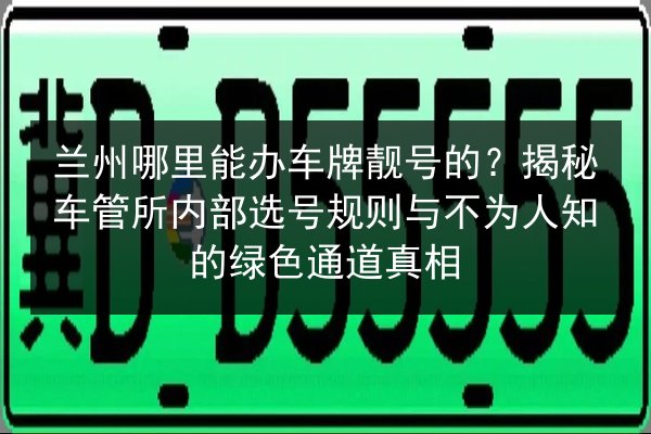 兰州哪里能办车牌靓号的？揭秘车管所内部选号规则与不为人知的绿色通道真相