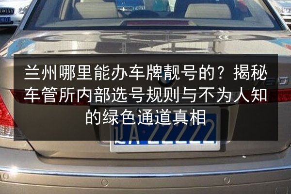 兰州哪里能办车牌靓号的？揭秘车管所内部选号规则与不为人知的绿色通道真相 第2张