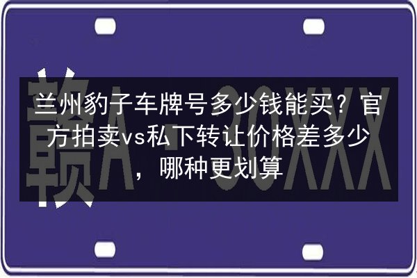 兰州豹子车牌号多少钱能买?官方拍卖vs私下转让价格差多少,哪种更划算 第3张 兰州豹子车牌号多少钱能买?官方拍卖vs私下转让价格差多少,哪种更划算 第3张