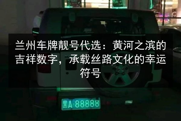 兰州车牌靓号代选：黄河之滨的吉祥数字，承载丝路文化的幸运符号 第3张