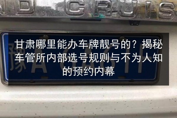 甘肃哪里能办车牌靓号的？揭秘车管所内部选号规则与不为人知的预约内幕