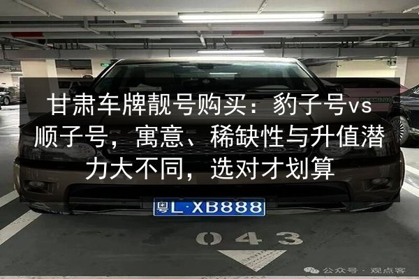 甘肃车牌靓号购买:豹子号vs顺子号,寓意、稀缺性与升值潜力大不同,选对才划算 第2张 甘肃车牌靓号购买:豹子号vs顺子号,寓意、稀缺性与升值潜力大不同,选对才划算 第2张