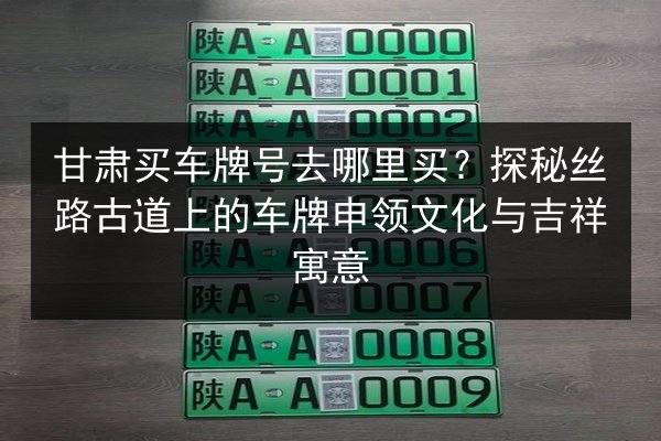 甘肃买车牌号去哪里买?探秘丝路古道上的车牌申领文化与吉祥寓意 第2张 甘肃买车牌号去哪里买?探秘丝路古道上的车牌申领文化与吉祥寓意 第2张