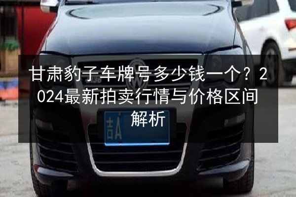 甘肃豹子车牌号多少钱一个？2024最新拍卖行情与价格区间解析 第2张