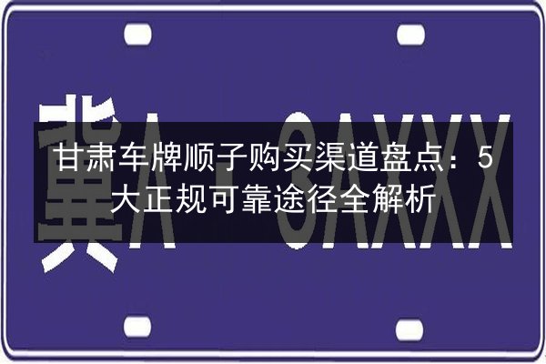 甘肃车牌顺子购买渠道盘点：5大正规可靠途径全解析 第2张