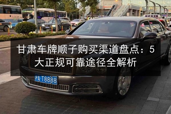 甘肃车牌顺子购买渠道盘点：5大正规可靠途径全解析 第3张