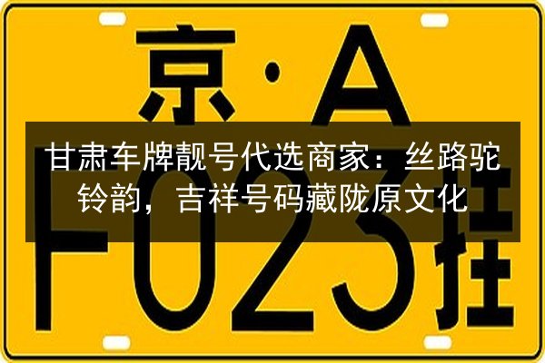 甘肃车牌靓号代选商家：丝路驼铃韵，吉祥号码藏陇原文化 第3张