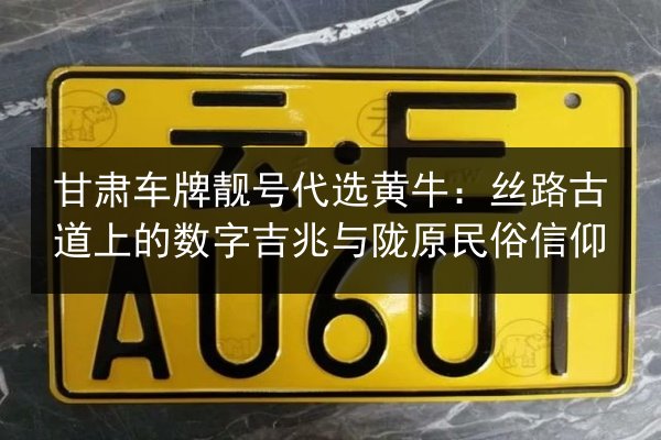 甘肃车牌靓号代选黄牛：丝路古道上的数字吉兆与陇原民俗信仰 第3张