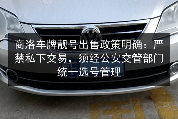 商洛车牌靓号出售政策明确：严禁私下交易，须经公安交管部门统一选号管理 第2张