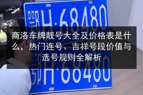 商洛车牌靓号大全及价格表是什么,热门连号、吉祥号段价值与选号规则全解析 第2张 商洛车牌靓号大全及价格表是什么,热门连号、吉祥号段价值与选号规则全解析 第2张