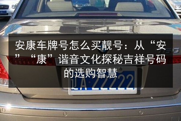 安康车牌号怎么买靓号：从“安”“康”谐音文化探秘吉祥号码的选购智慧 第2张