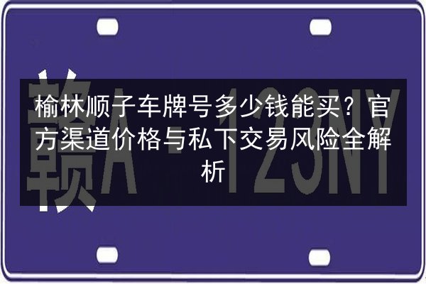 榆林顺子车牌号多少钱能买?官方渠道价格与私下交易风险全解析 第2张 榆林顺子车牌号多少钱能买?官方渠道价格与私下交易风险全解析 第2张